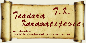 Teodora Karamatijević vizit kartica